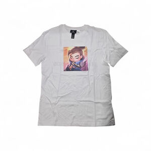 League of Legends Yasuo Chibi Graphic Tee H&M Gamer T-Shirt White Size S